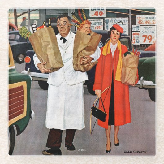 困った袋 ガラスコースター (正面)