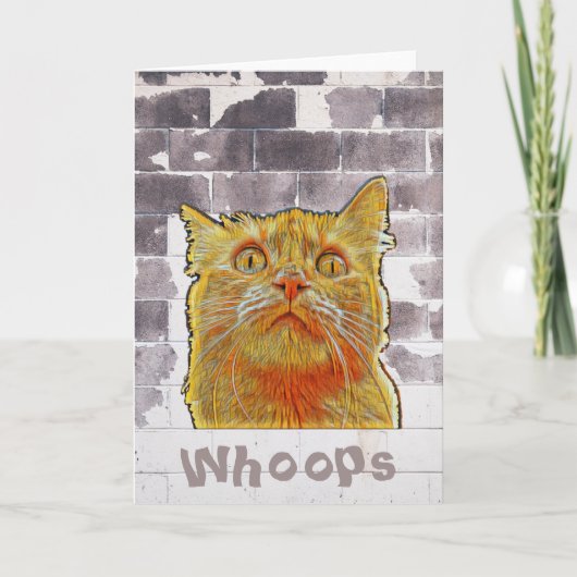 困っている赤猫。 カード (正面)