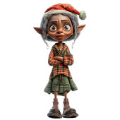 困惑おばあちゃんクリスマス小妖精や小人ラッピング紙 ラッピングペーパー