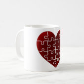 困惑したハート コーヒーマグカップ (正面左)