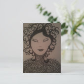 困惑した女性 ポストカード (スタンド正面)