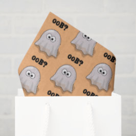 困惑した幽霊が"Oob?"と言うハロウィンの面白いキャラクター 薄葉紙