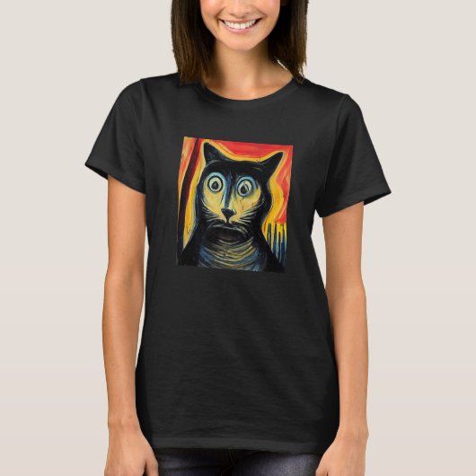 困惑した猫 Tシャツ (正面)
