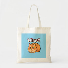 困惑するふわふわオレンジの猫 "え?" メメバッグ トートバッグ