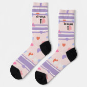 困惑するネーム＋ナンバー ハートソックス ソックス (左)