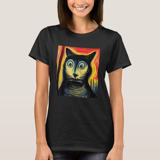 困惑する猫の芸術 Tシャツ (正面)