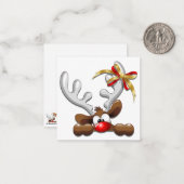 困惑のトナカイ 面白いクリスマスのキャラクター ノートカード (正面/裏面インサイチュ)