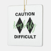 困難おもしろいなダブルブラックダイヤモンド セラミックオーナメント (左)