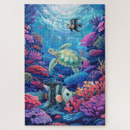 困難なウミガメの水の色コーラルリーフ海 ジグソーパズル