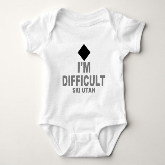 困難なスキーユタ ベビーボディスーツ (正面)