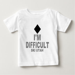 困難なスキーユタ ベビーTシャツ