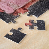 困難なピンクのフローラのインスパイア切り離し ジグソーパズル (側面)