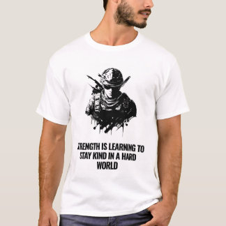 困難な世界で優しさを保つことを学ぶことが強さです Tシャツ