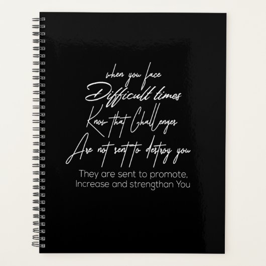 困難な時代に顔がその課題を知ると プランナー手帳 (正面)