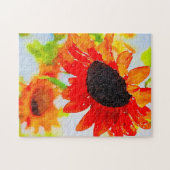 困難な空とヒマワリパズル ジグソーパズル (横)