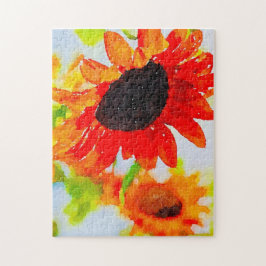 困難な空とヒマワリパズル ジグソーパズル