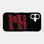 困難の真っただ中に機会がある iPhone 16ケース (裏面横)