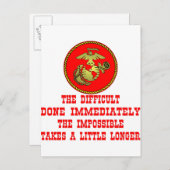 困難は不可能を即座に行ったUSMC ポストカード (正面/裏面)