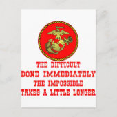 困難は不可能を即座に行ったUSMC ポストカード (正面)