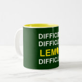 、困難困難なの`」困難なレモン ツートーンマグカップ (正面左)