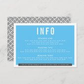 囲い詳細おもしろいはっきりしたブロック木炭グレーアクア 出欠カード (正面/裏面)