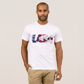 囲う米国-白いワイシャツ Tシャツ (正面フル)