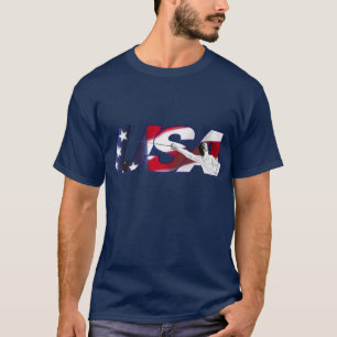 囲う米国-青いワイシャツ Tシャツ
