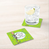 囲まれたワインのユーモアのコースター スクエアペーパーコースター (インサイチュ)