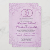 囲まれた十字の宗教結婚式招待状 招待状 (正面/裏面)