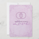 囲まれた十字の宗教結婚式招待状 招待状 (裏面)