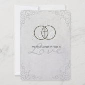 囲まれた十字の宗教結婚式招待状 招待状 (裏面)