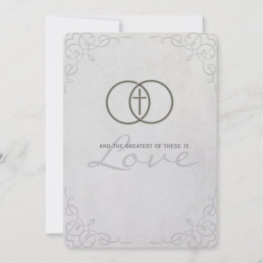 囲まれた十字の宗教結婚式招待状 招待状 (裏面)