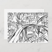 囲まれた町のはがき ポストカード (正面/裏面)