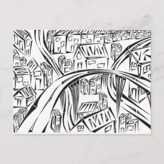 囲まれた町のはがき ポストカード