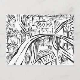 囲まれた町のはがき ポストカード