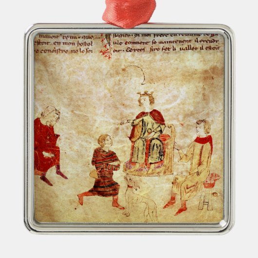 囲まれる彼の王位のアーサー王 メタルオーナメント (正面)