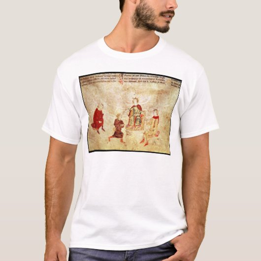 囲まれる彼の王位のアーサー王 Tシャツ (正面)