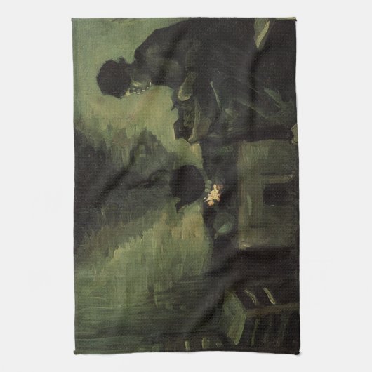 『囲炉の前の農婦』(かこまえののうふ、英:Peasant Woman by Fireplace)by キッチンタオル (縦)