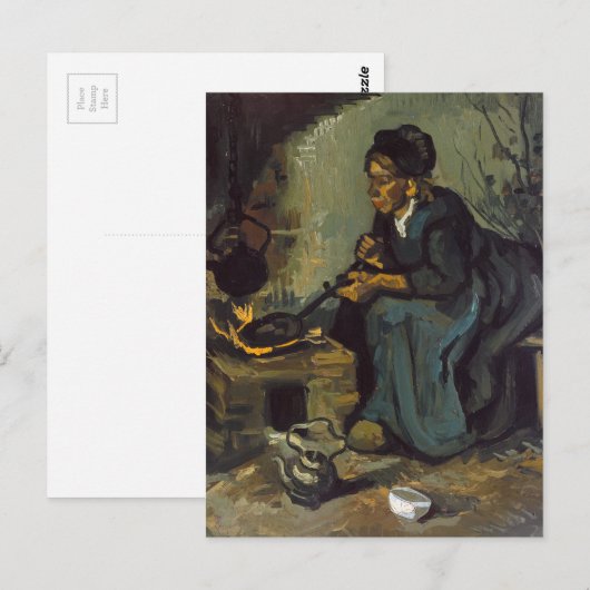 囲炉の女 ポストカード (正面/裏面)
