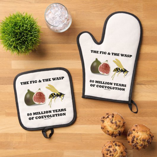 図とWaspの8000万年の共進化 鍋つかみ&鍋敷きセット (トップダウン)