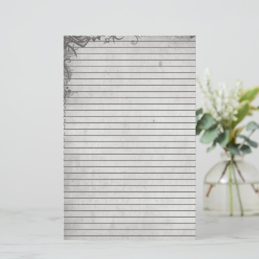 図グランジ形 – 横線 便箋 (スタンド正面)