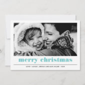 図ミニマル形 |アクアメリークリスマスフォト カード (正面)