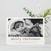 図ミニマル形 |サンドメリークリスマスフォト カード (スタンド正面)