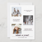 図ミニマル形 |年のレビュー3フォトコラージュ カード (正面)
