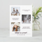 図ミニマル形 |年のレビュー3フォトコラージュ カード (スタンド正面)