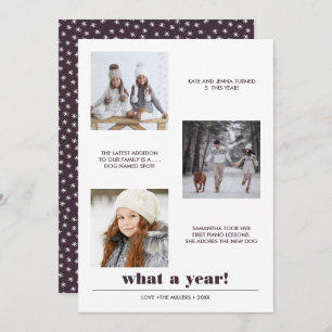 図ミニマル形  年のレビュー3フォトコラージュ カード