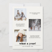図ミニマル形 |年のレビュー3フォトコラージュ カード (正面)