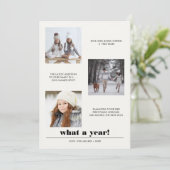 図ミニマル形 |年のレビュー3フォトコラージュ カード (スタンド正面)