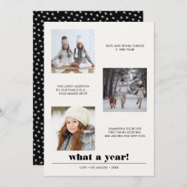 図ミニマル形 |年のレビュー3フォトコラージュ カード