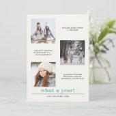 図ミニマル形 |年のレビュー3フォトコラージュ カード (スタンド正面)